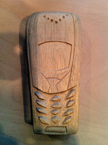 False cellphone in wood