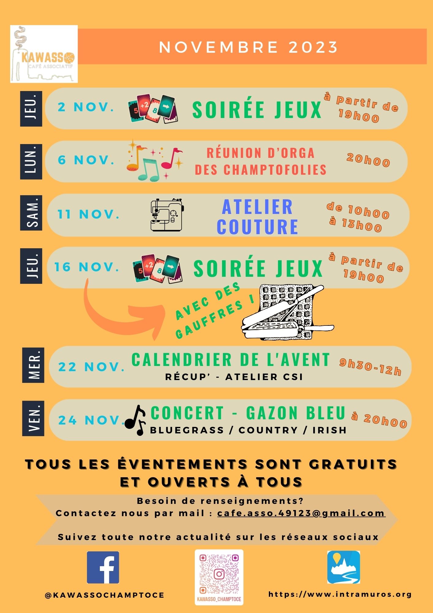 Programme de novembre 2023 au Kawasso