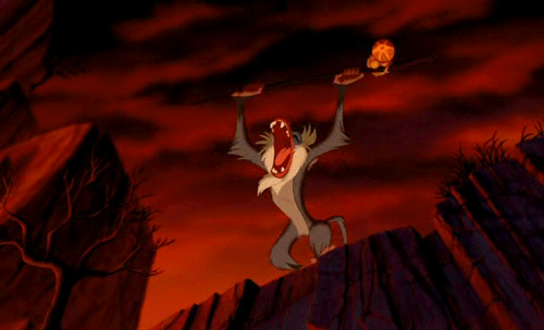 Angry shouting Rafiki in the Lion King animated movie